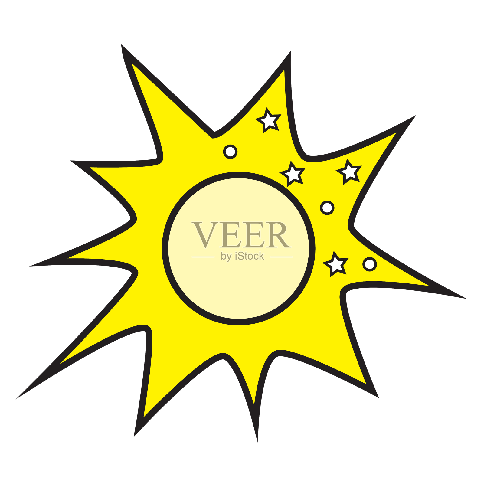 抽象彩色太阳设计元素图片