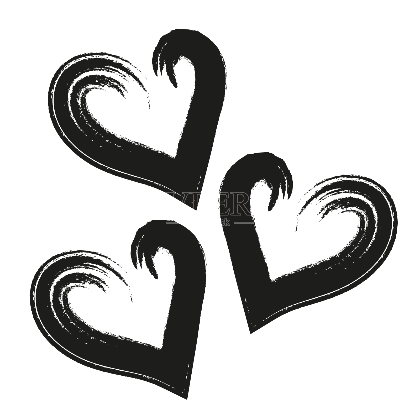 黑色的心设计元素图片