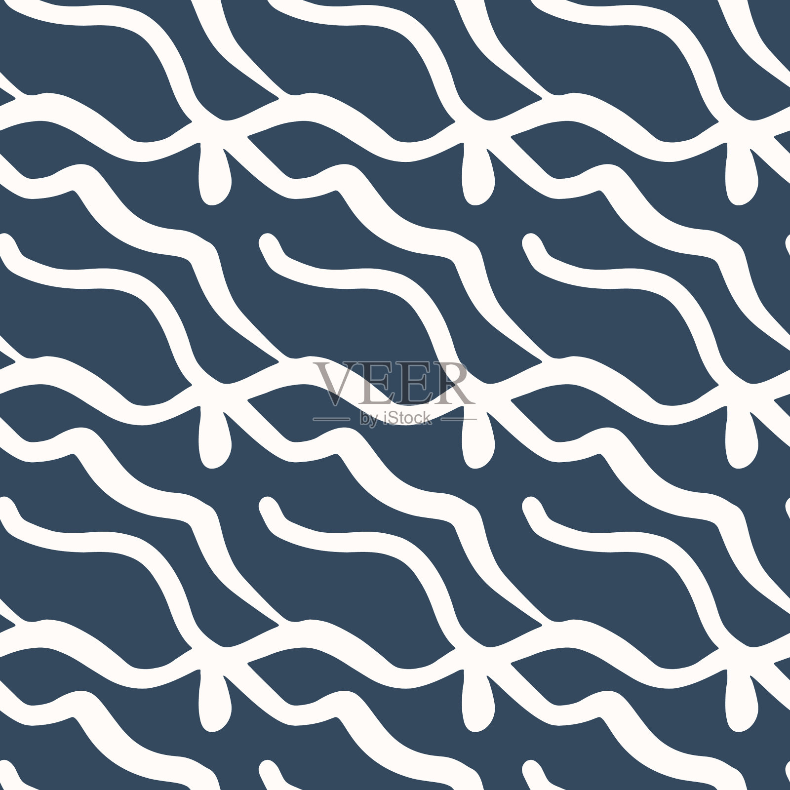 单色无缝图案搭配简单插画图片素材