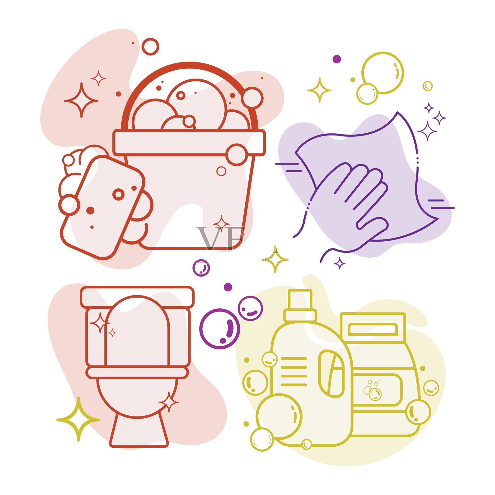 一组不同颜色的干净图标设计元素图片