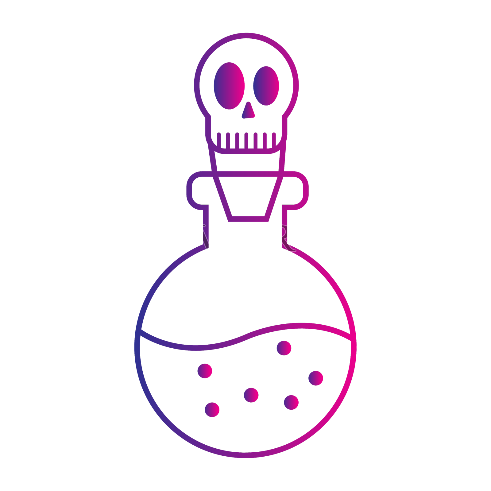 孤立的死亡药水瓶子上的魔法图标设计元素图片