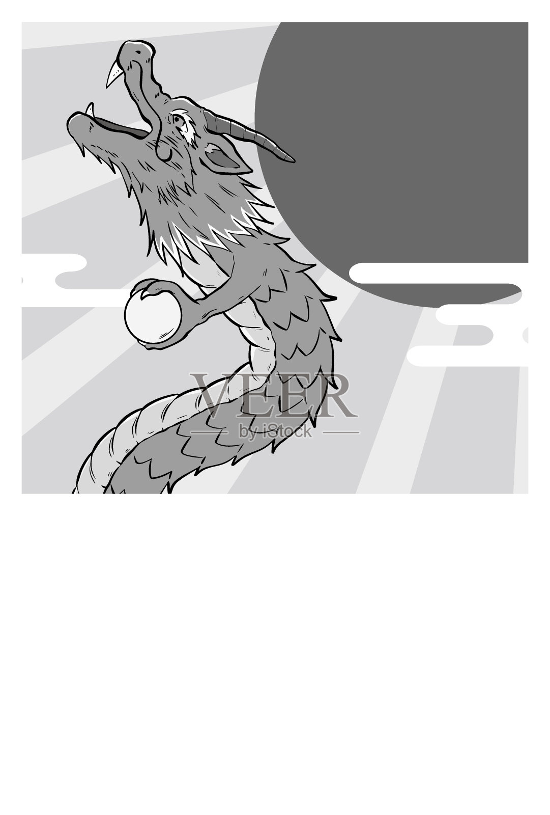 新年贺卡的材料有富士山和龙插画图片素材