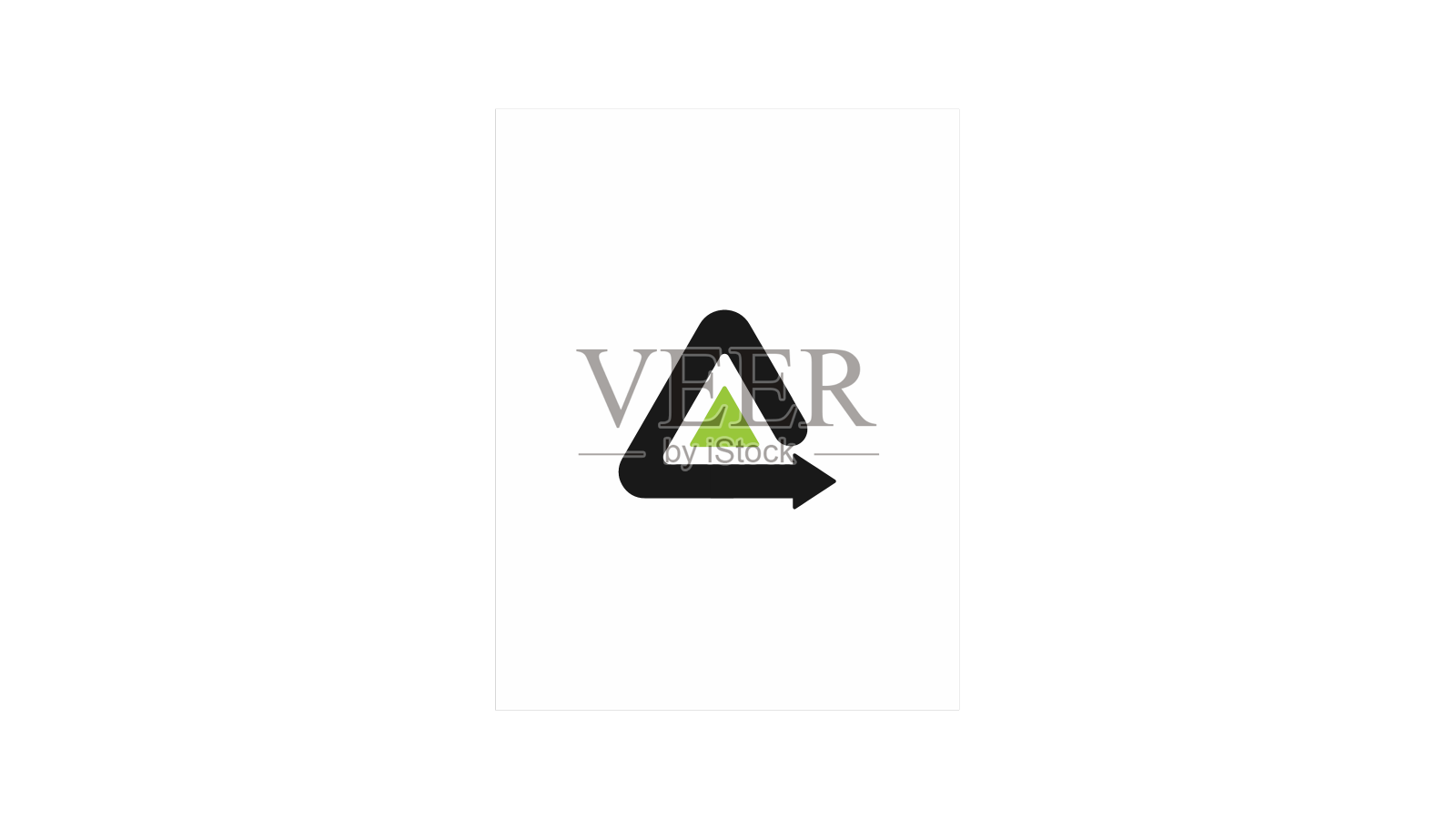 抽象三角形与向前箭头标志设计元素图片