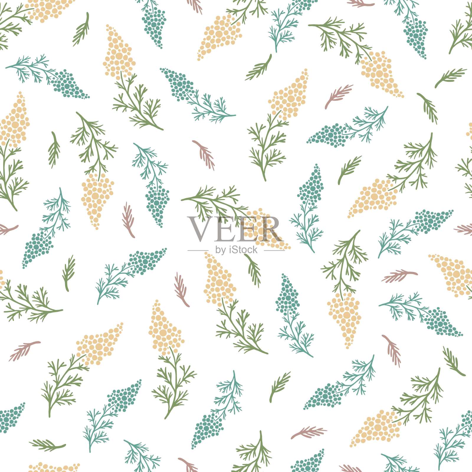 抽象水果花卉开花矢量无缝图案插画图片素材