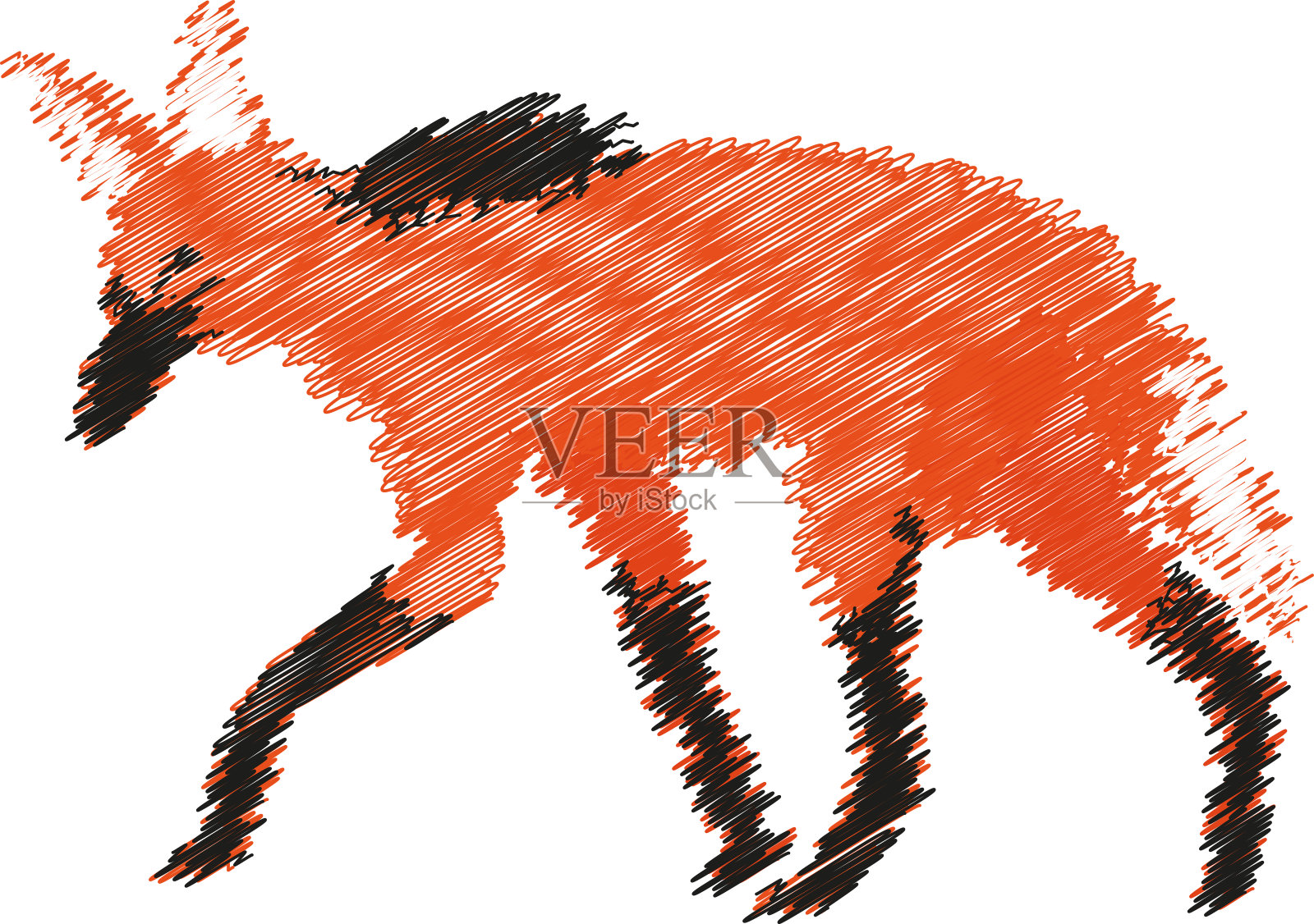 鬃狼在运动一个充满活力的插图插画图片素材