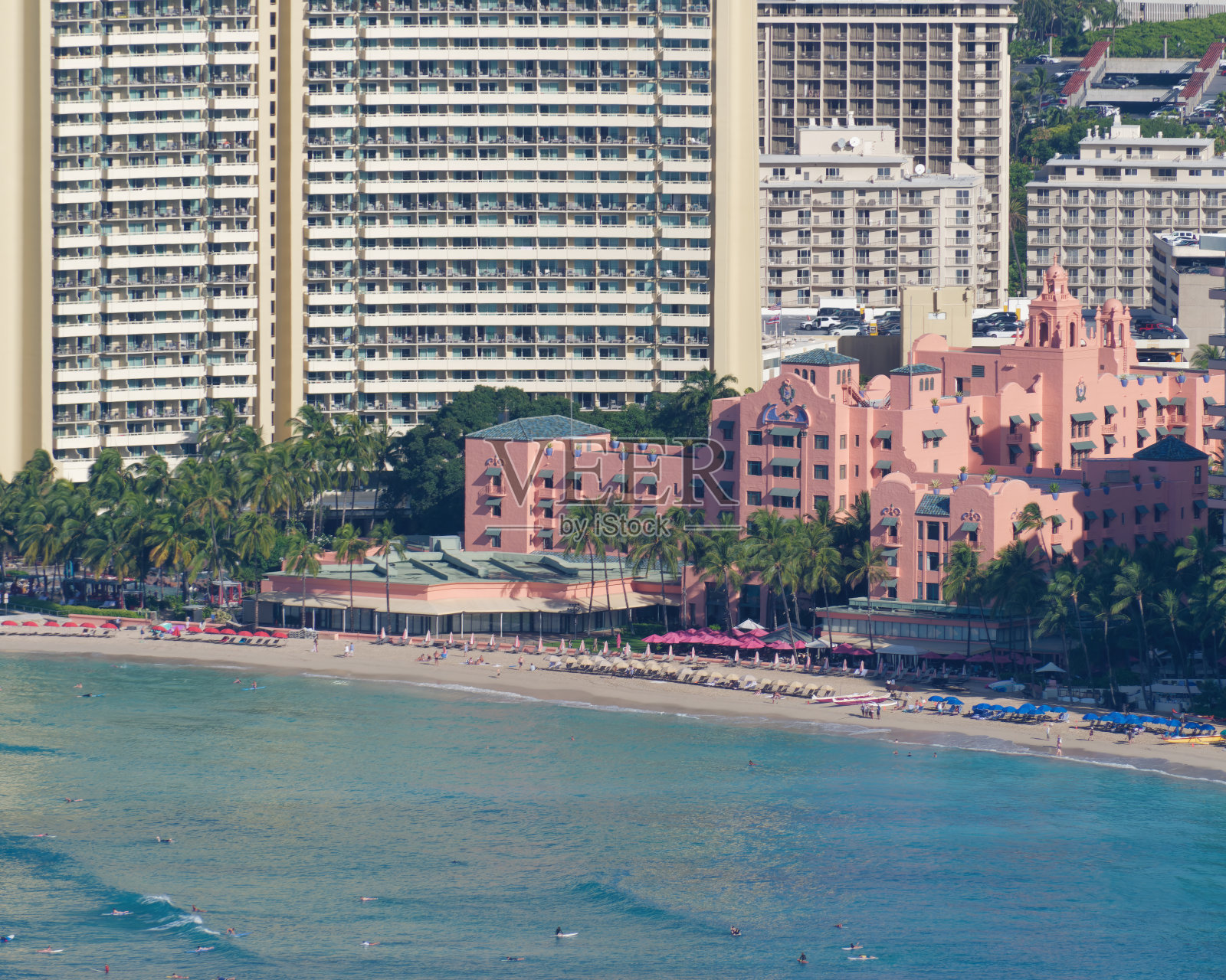 檀香山从钻石头火山口，瓦胡岛，夏威夷，美国照片摄影图片