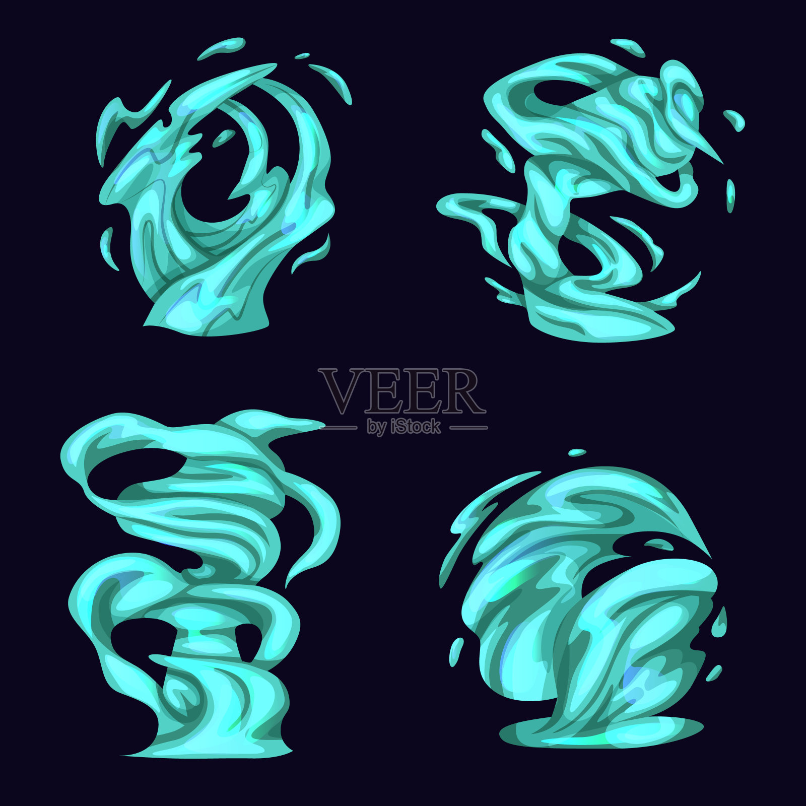 Cartoon_vortex_effect_tornado插画图片素材