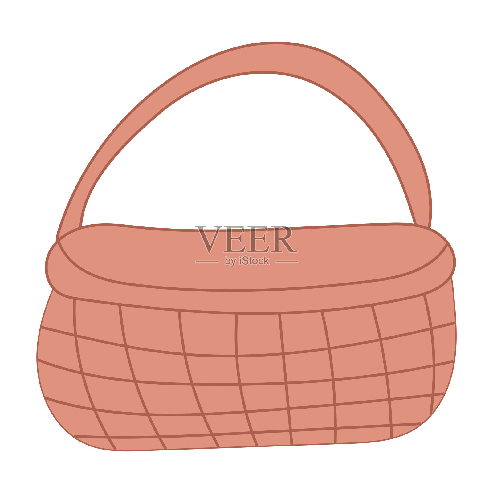 复活节柳条篮狩猎蛋图标元素插画图片素材