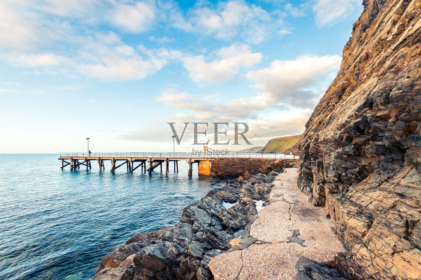 日落时分的第二山谷码头照片摄影图片