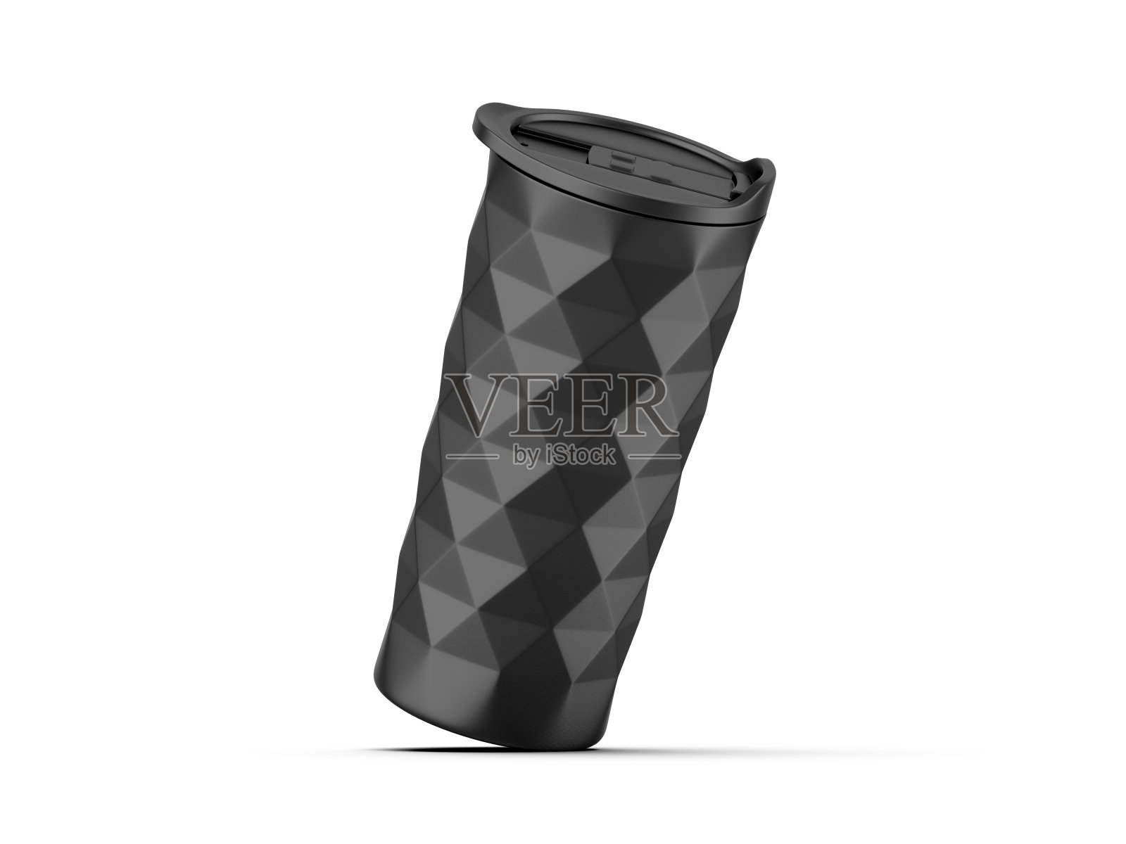 真空咖啡杯玻璃空白模型模板3d插图。照片摄影图片