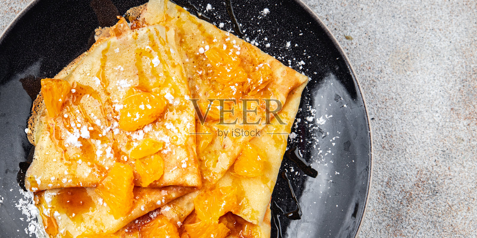 可丽饼，煎饼，橙汁，新鲜美味，健康饮食，烹饪，开胃菜，餐，小吃，桌上复制空间照片摄影图片