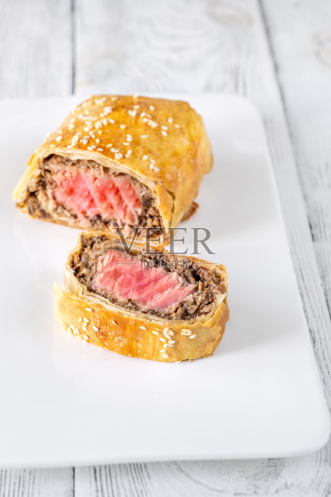 威灵顿金枪鱼部分照片摄影图片