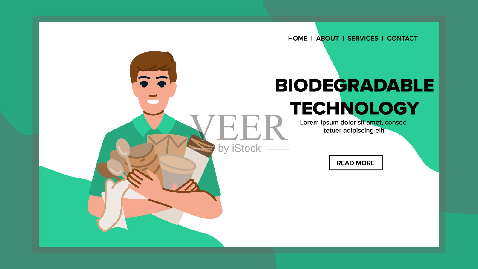 回收生物降解技术载体插画图片素材