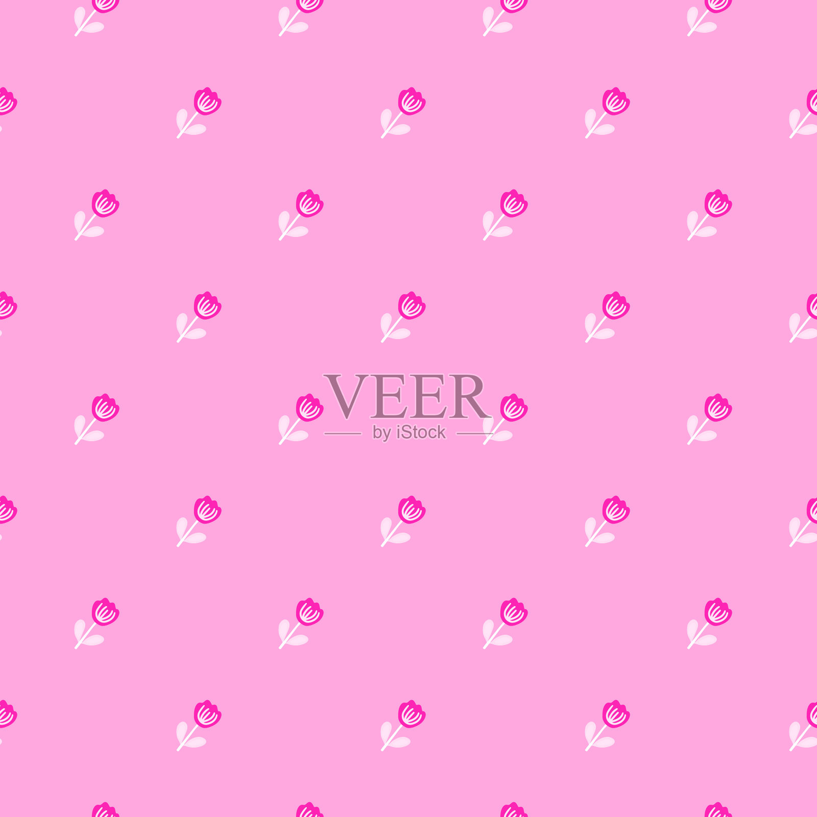 浪漫和抽象的玫瑰插图在一个无缝的设计。插画图片素材