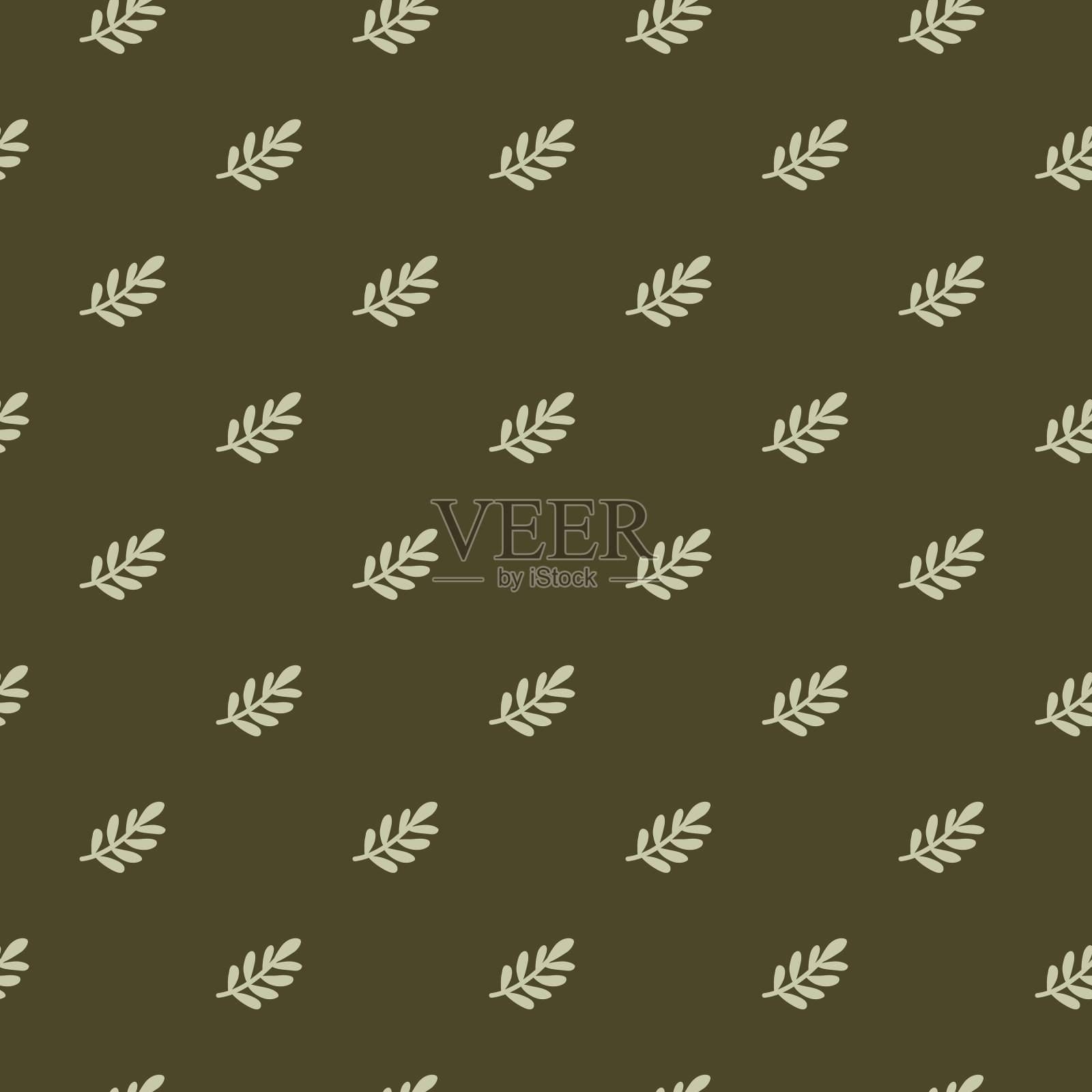 艺术无缝叶设计。插画图片素材