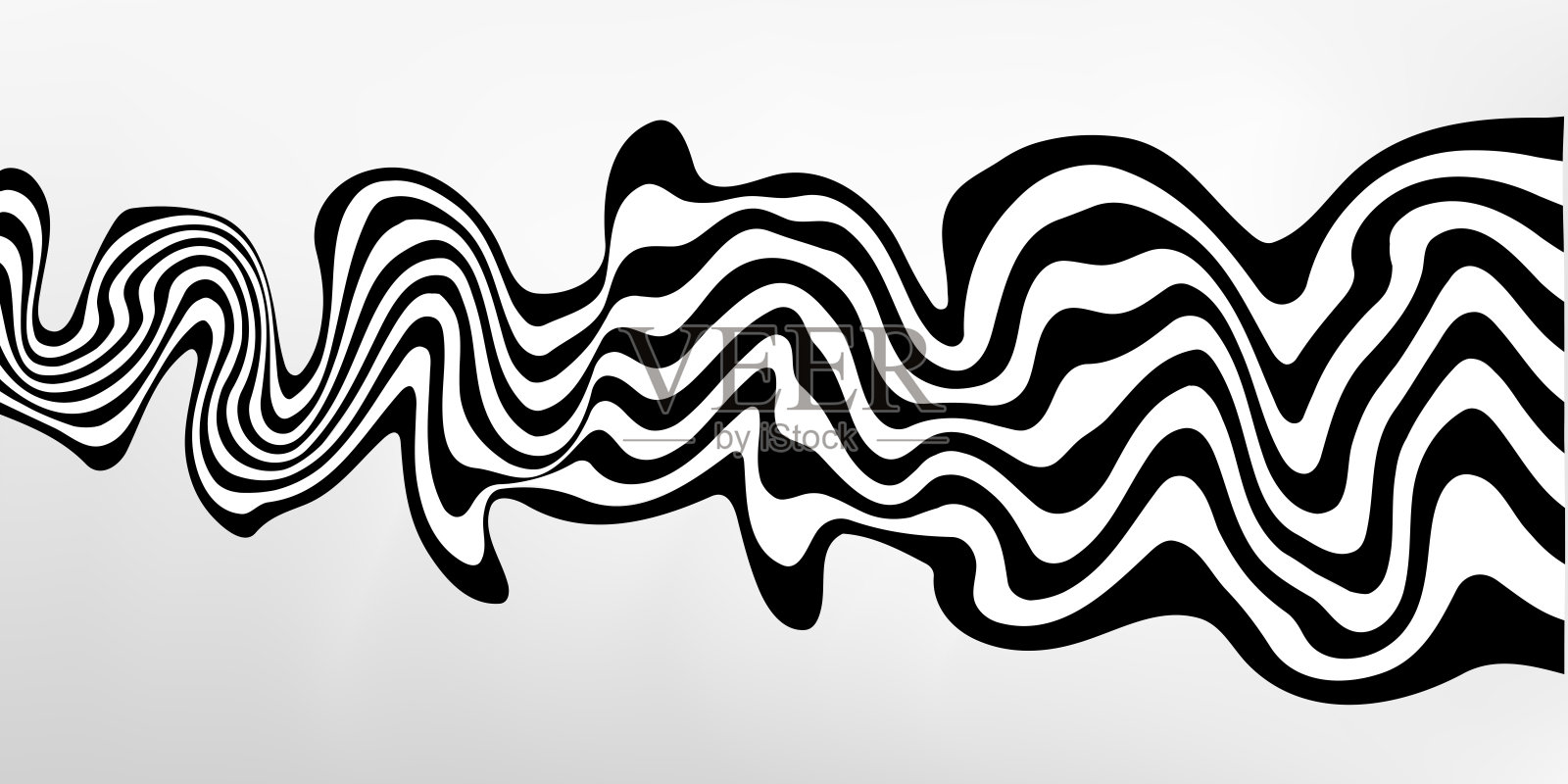 黑白抽象波浪线背景插画图片素材