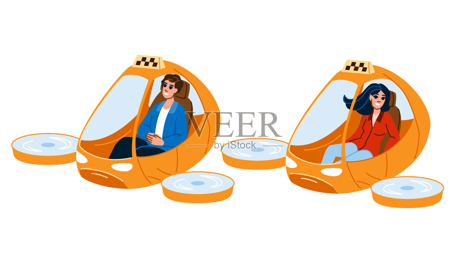 技术自主飞行滑行矢量插画图片素材