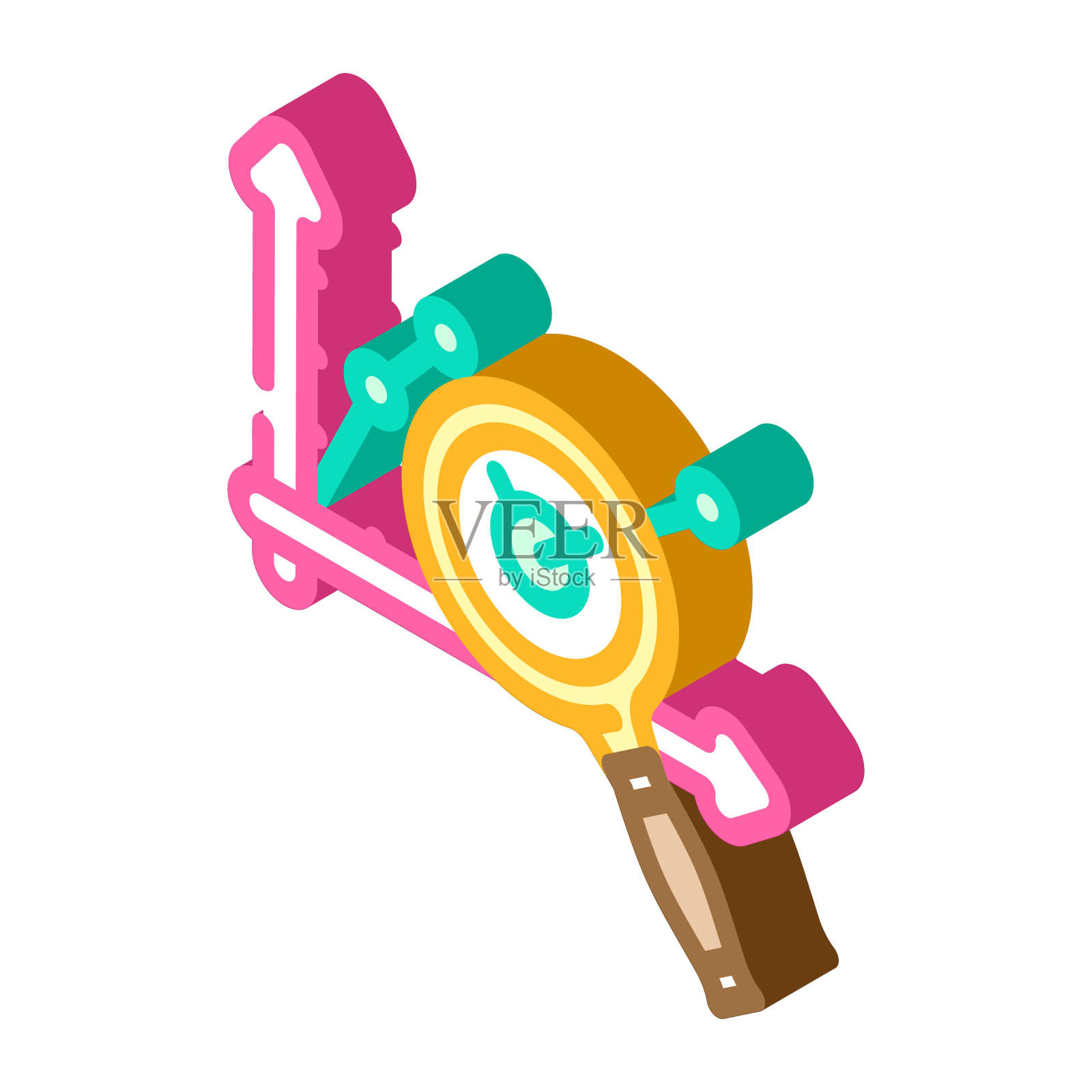 图形搜索放大镜等距图标矢量插图插画图片素材