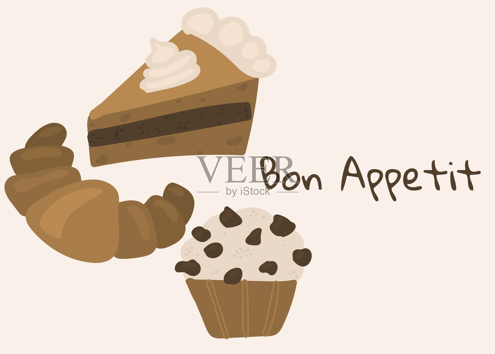 手绘糕点。插画图片素材