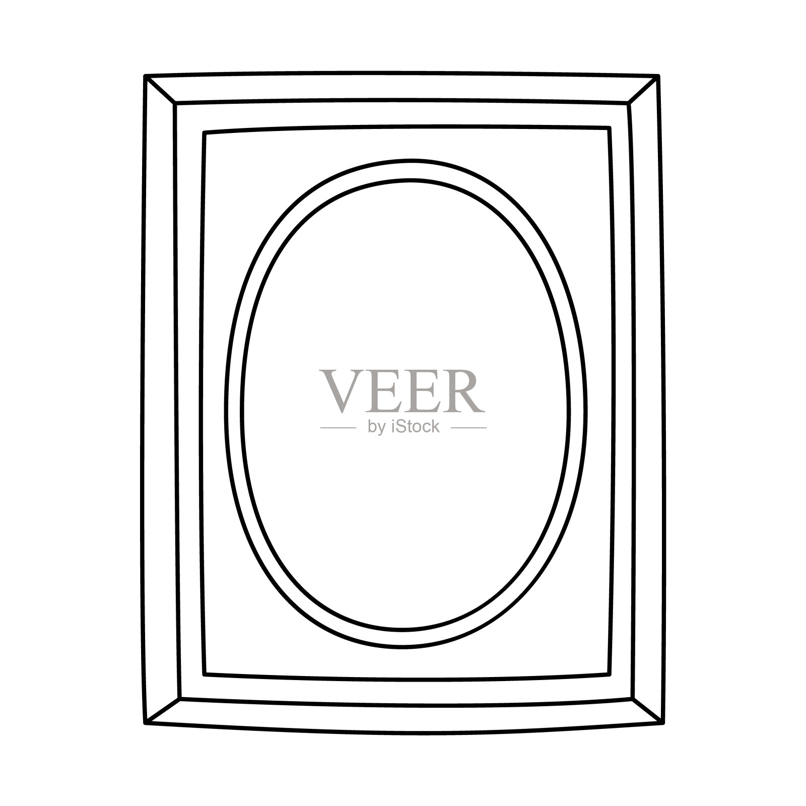 简单的复古手绘涂鸦框架或边界插画图片素材