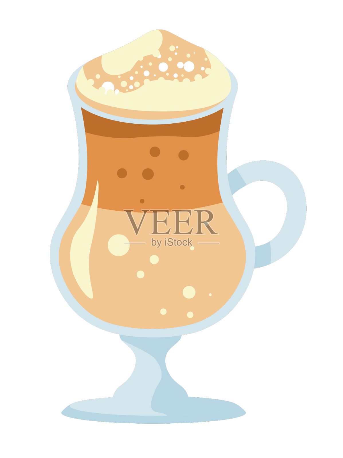 冰沙冰和混合咖啡饮料在玻璃设计元素图片