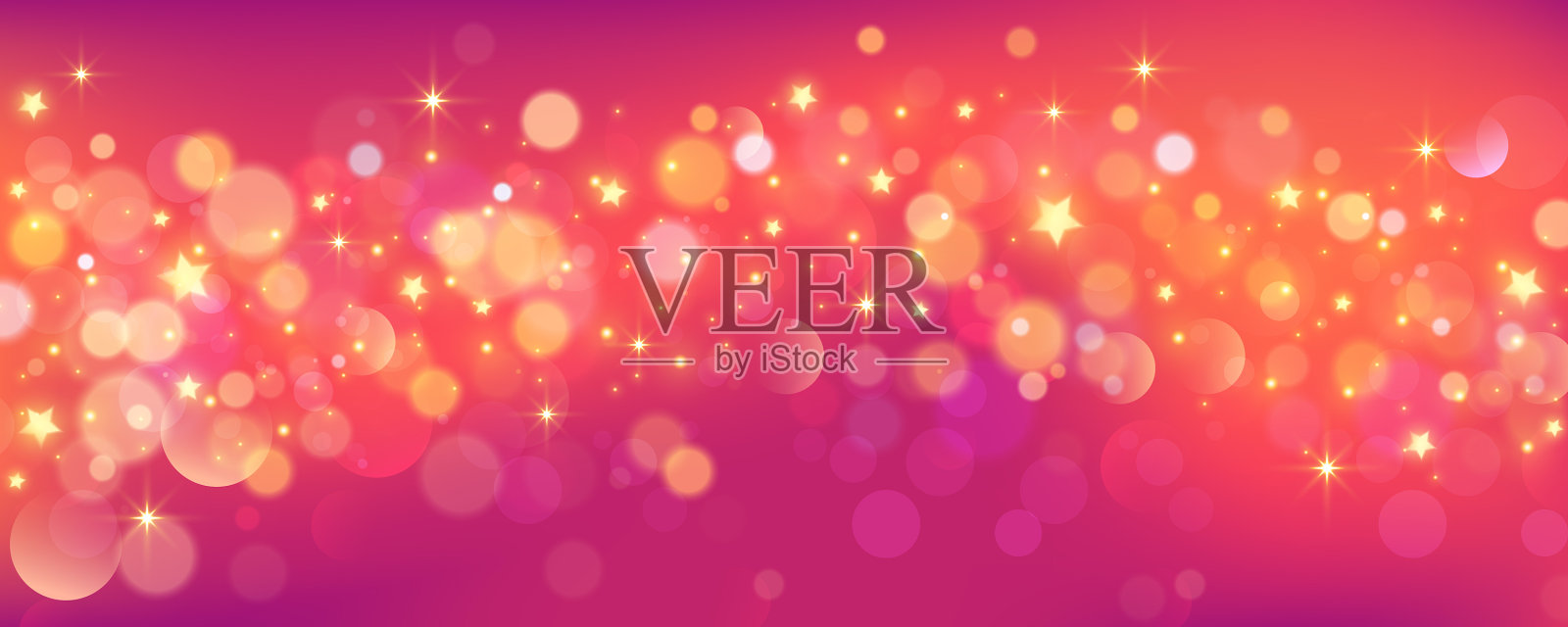 红色的背景与闪亮的星星明亮的紫色插画图片素材