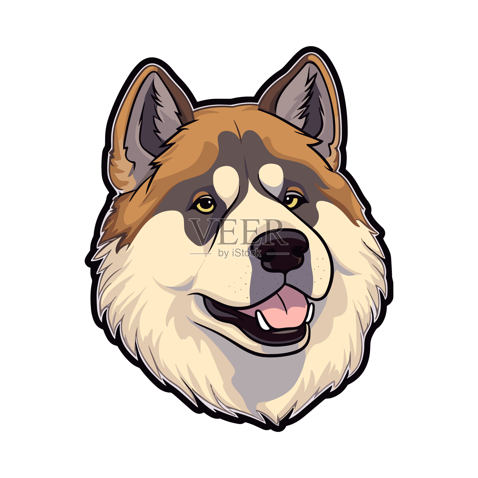 美国秋田犬品种可爱卡通卡哇伊设计元素图片