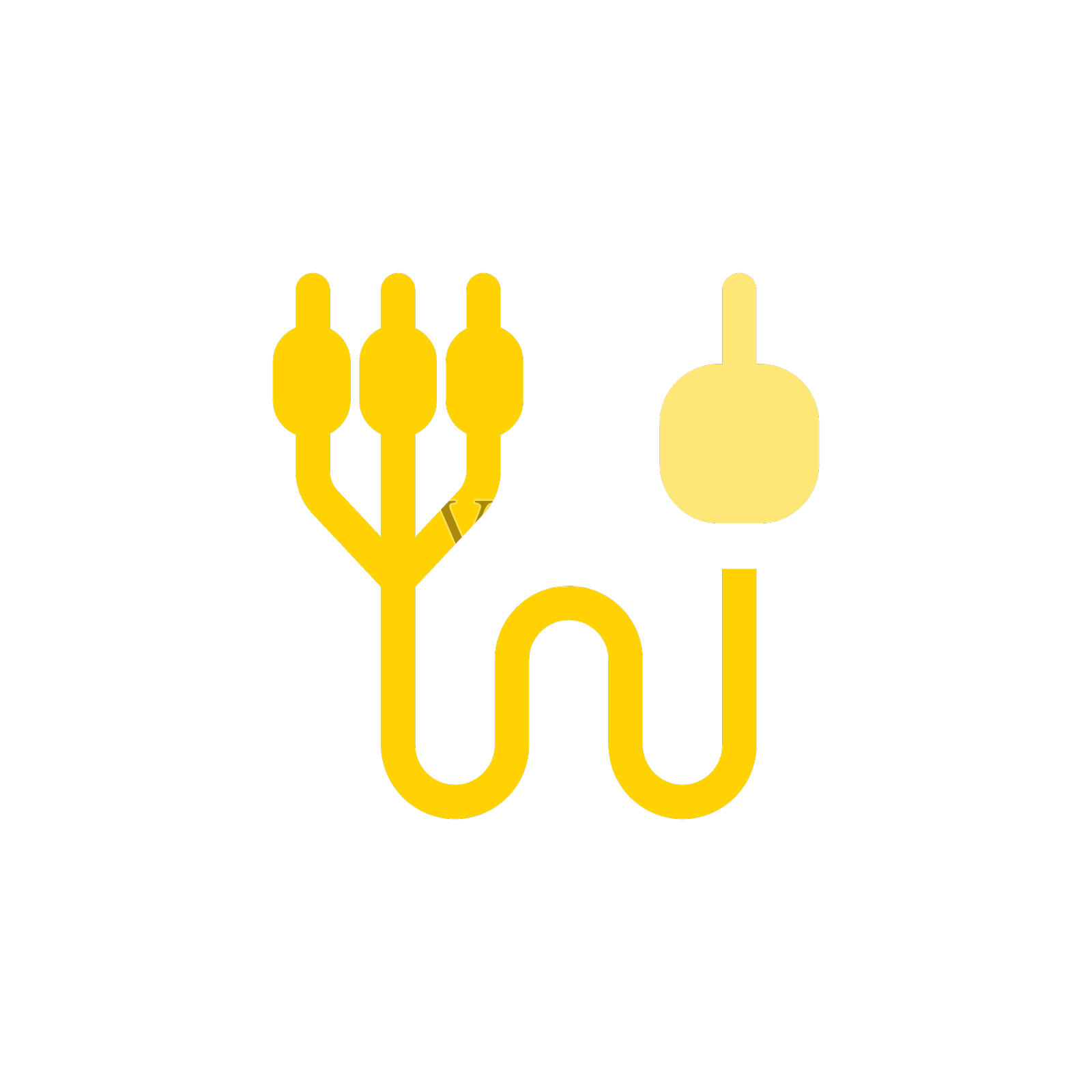 耳机插孔与多个连接器设计元素图片