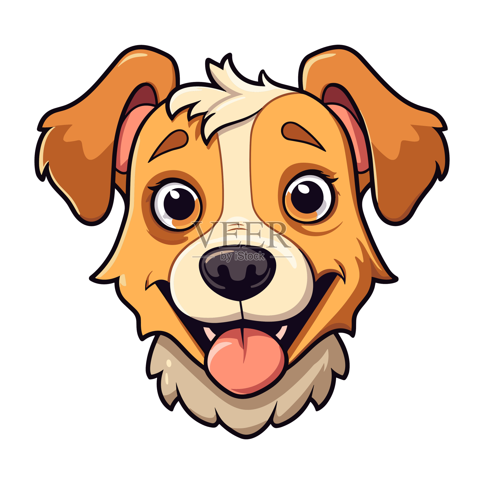 宠物狗品种可爱的卡通卡哇伊设计元素图片