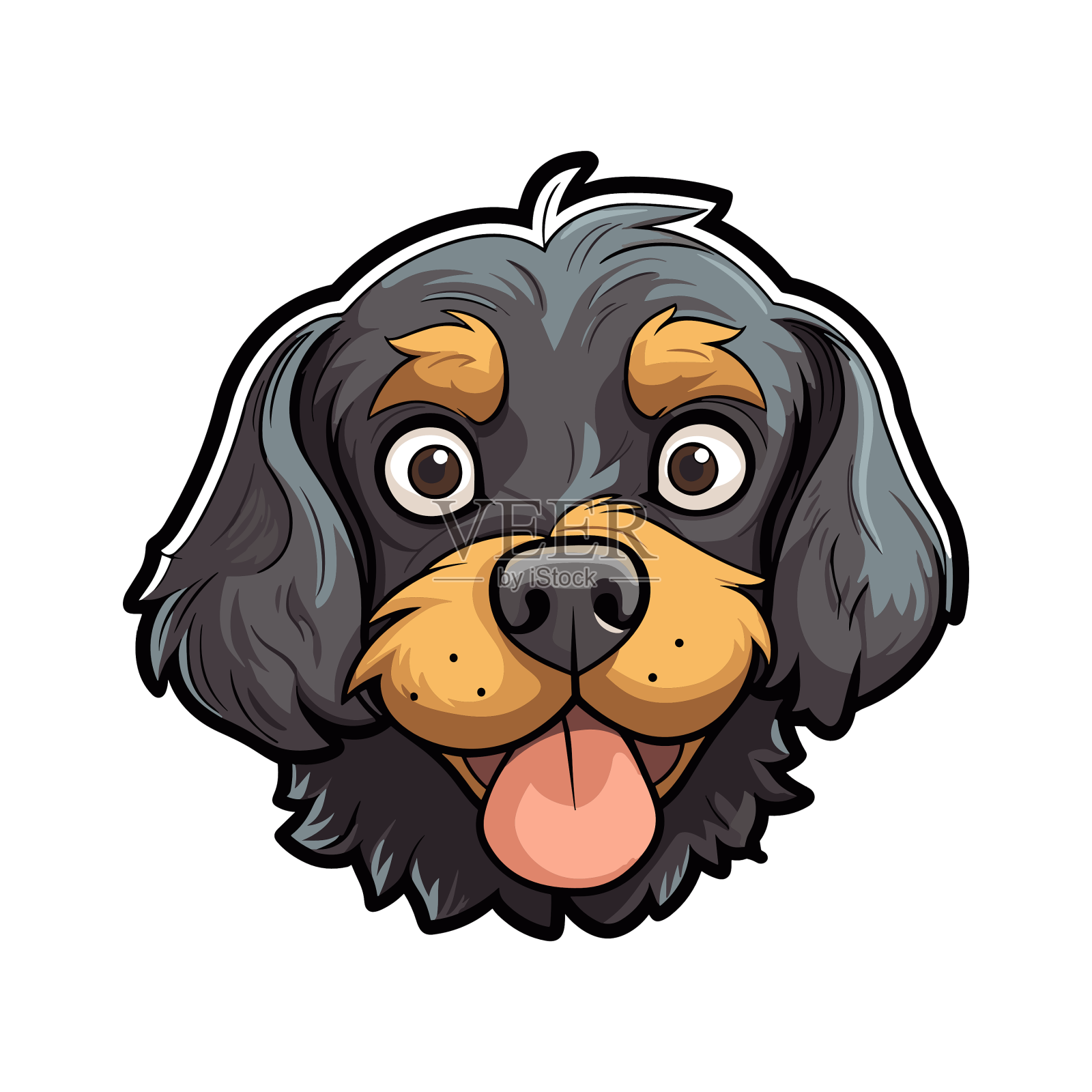 新西兰狗品种可爱卡通卡哇伊设计元素图片