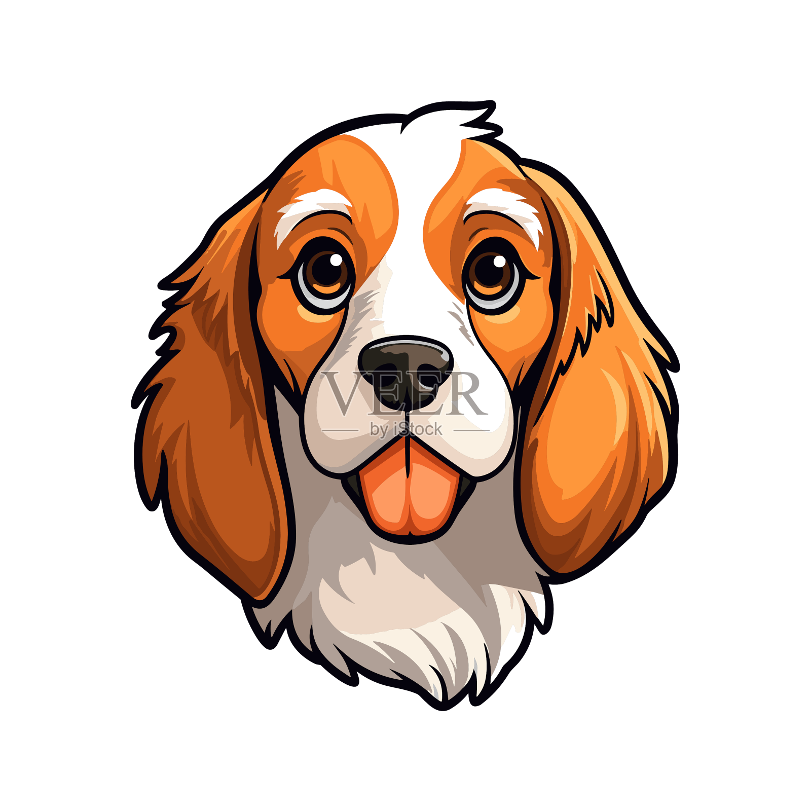 Nederlandse kooikerhondje犬种可爱卡通设计元素图片