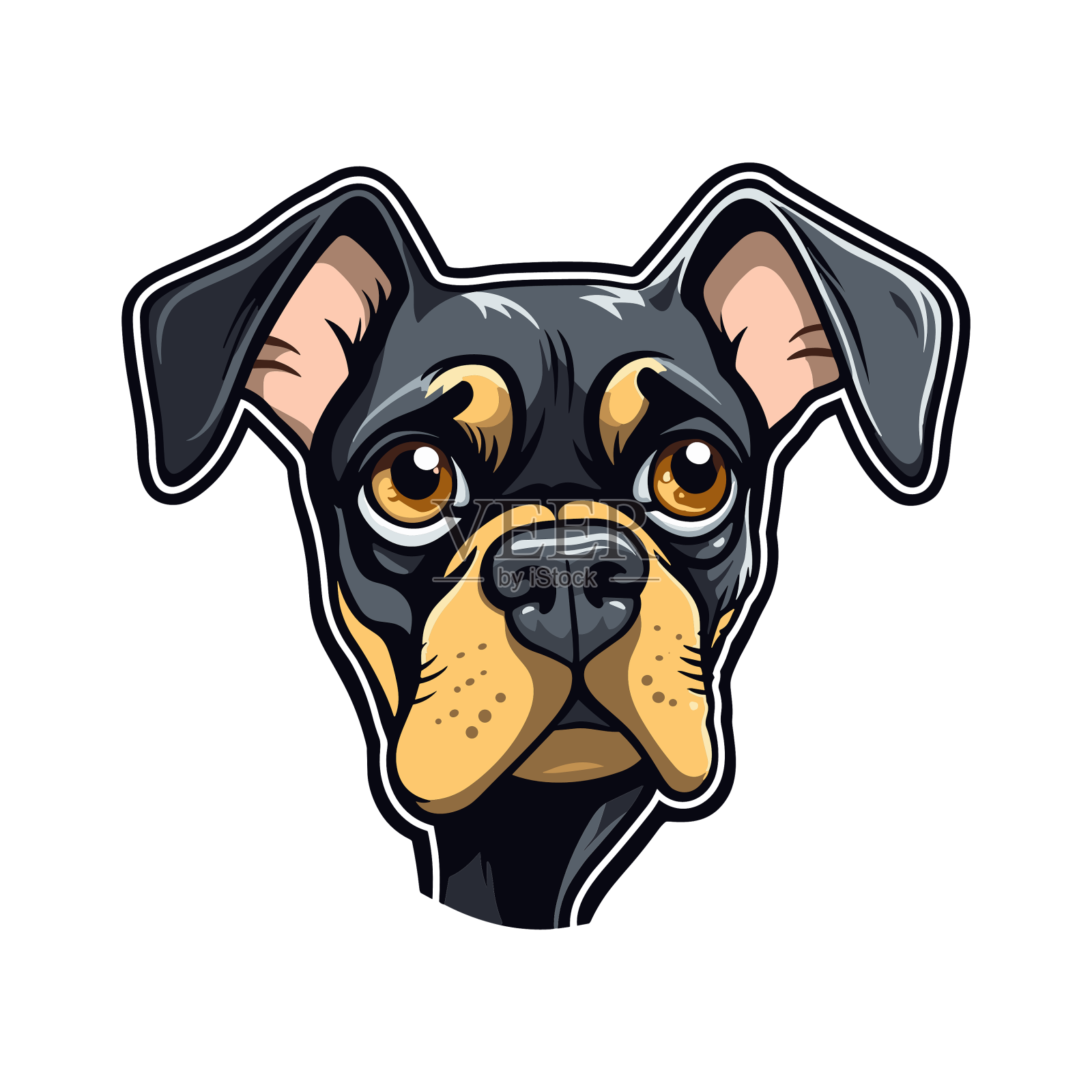 Owczarek podhalanski狗品种卡通卡哇伊设计元素图片