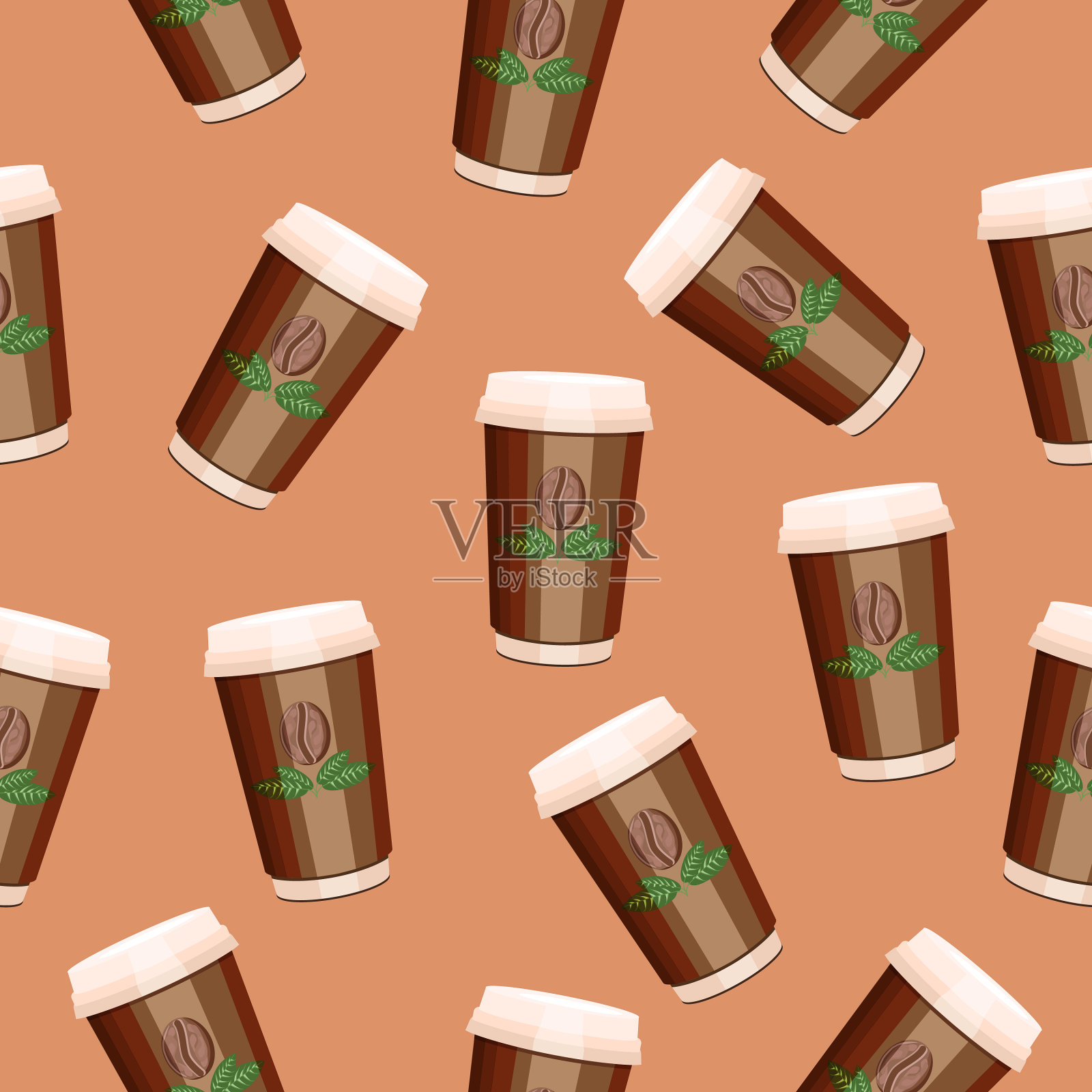 杯子里咖啡的图案插画图片素材