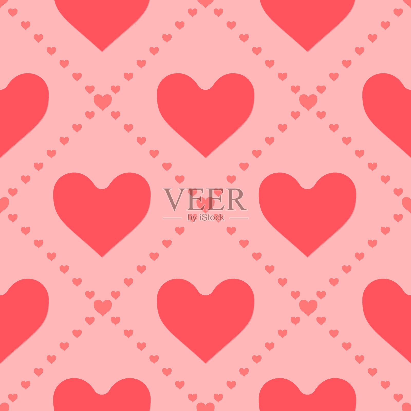 心形无缝花纹插画图片素材