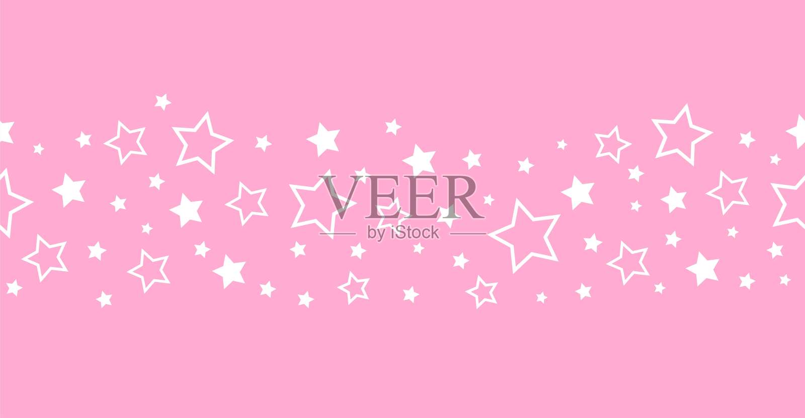 带星星的条纹图案。粉色纹理无缝矢量条纹。水平平行条纹。包墙纸用的织物。纺织样品。抽象几何背景。亮粉色简约设计插画图片素材