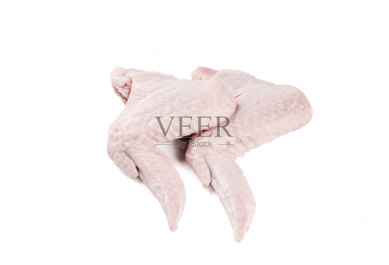 生鸡翅孤立在白色背景上。照片摄影图片