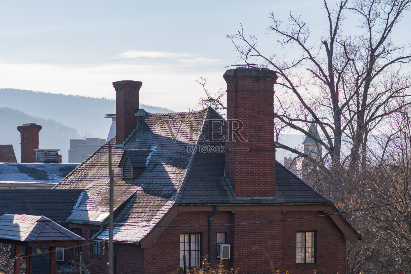 冬季天气家屋顶复制空间背景照片摄影图片