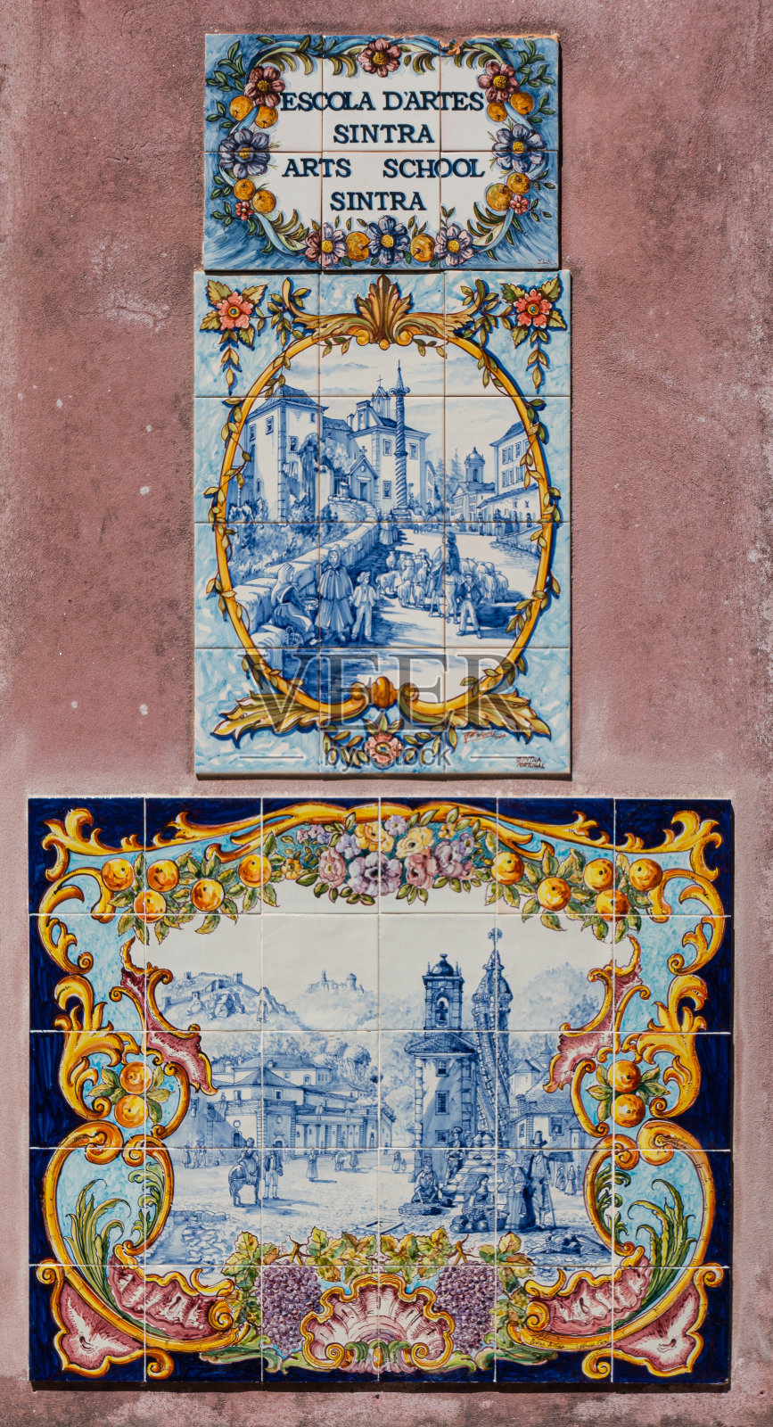 典型葡萄牙瓷砖的细节照片摄影图片