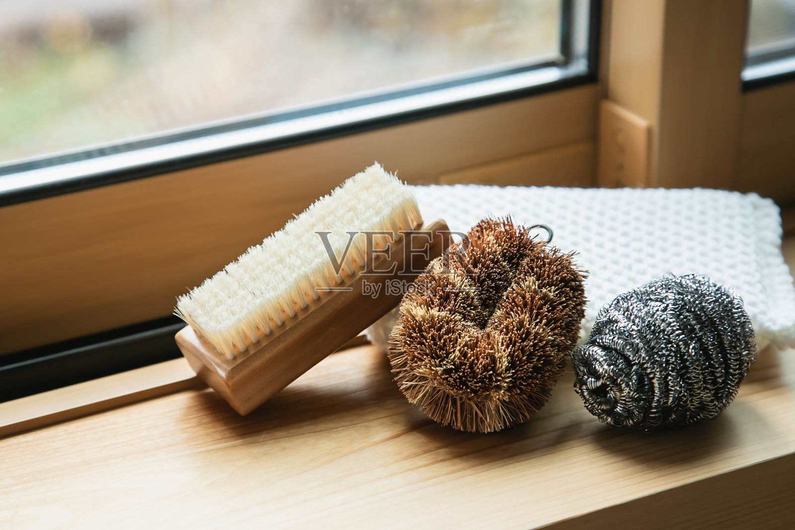 洗涤器和厨房海绵照片摄影图片