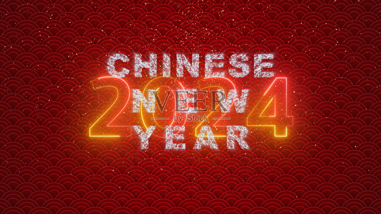 倒计时9到1中国新年快乐2024，龙年，农历新年，以东方装饰元素为背景的春节装饰。龙族。中文霓虹灯照片摄影图片