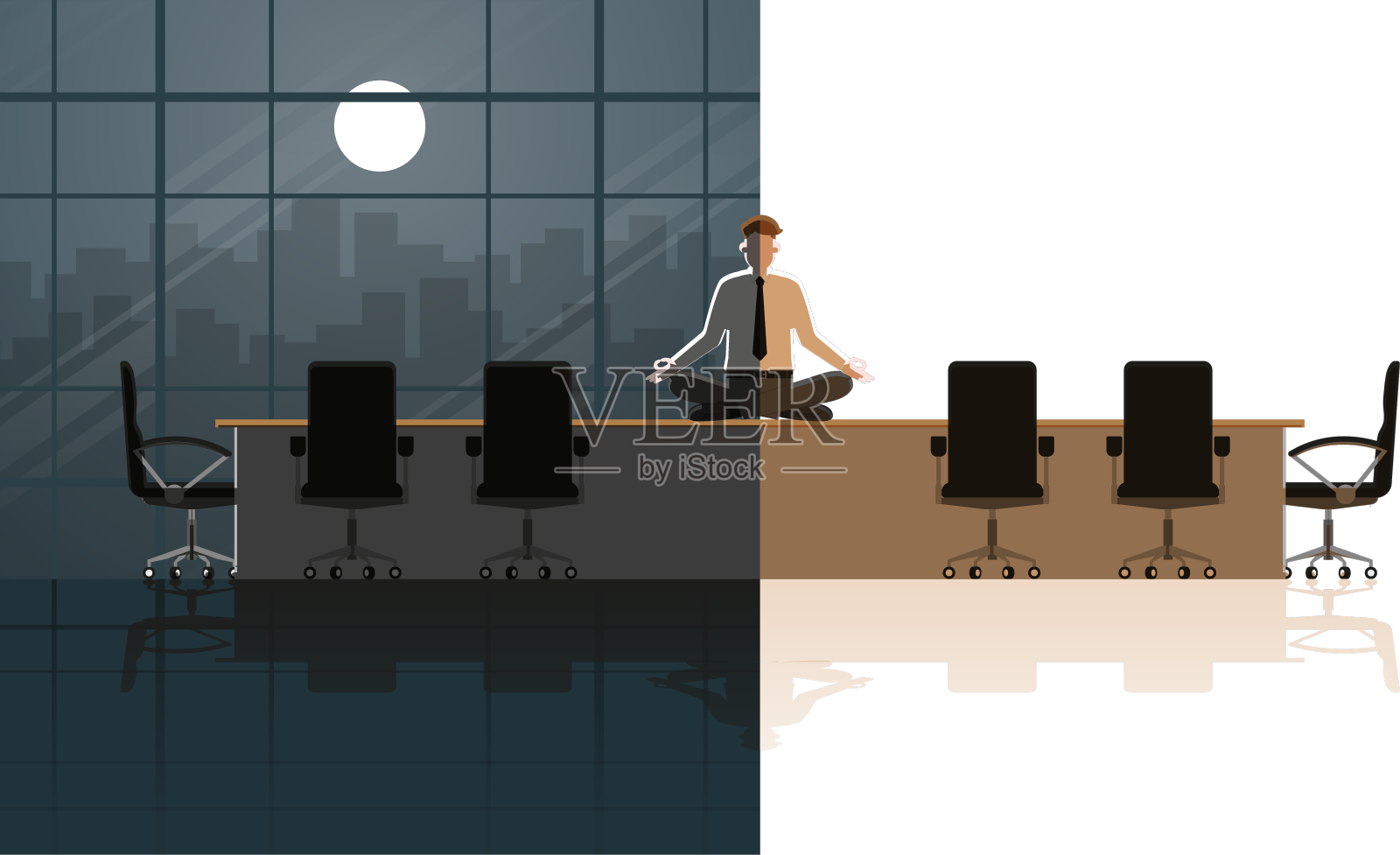 从早到晚严肃的办公室人设计元素图片