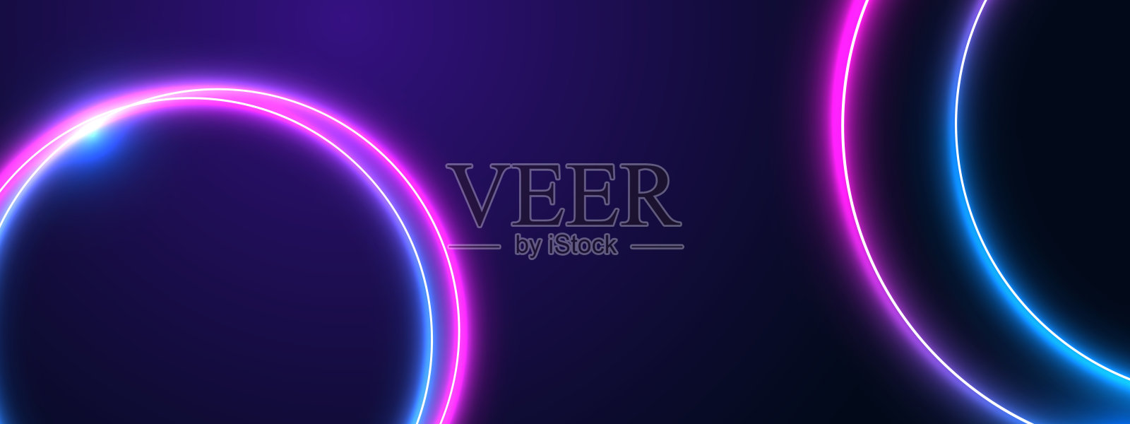 未来的背景与发光的霓虹灯插画图片素材