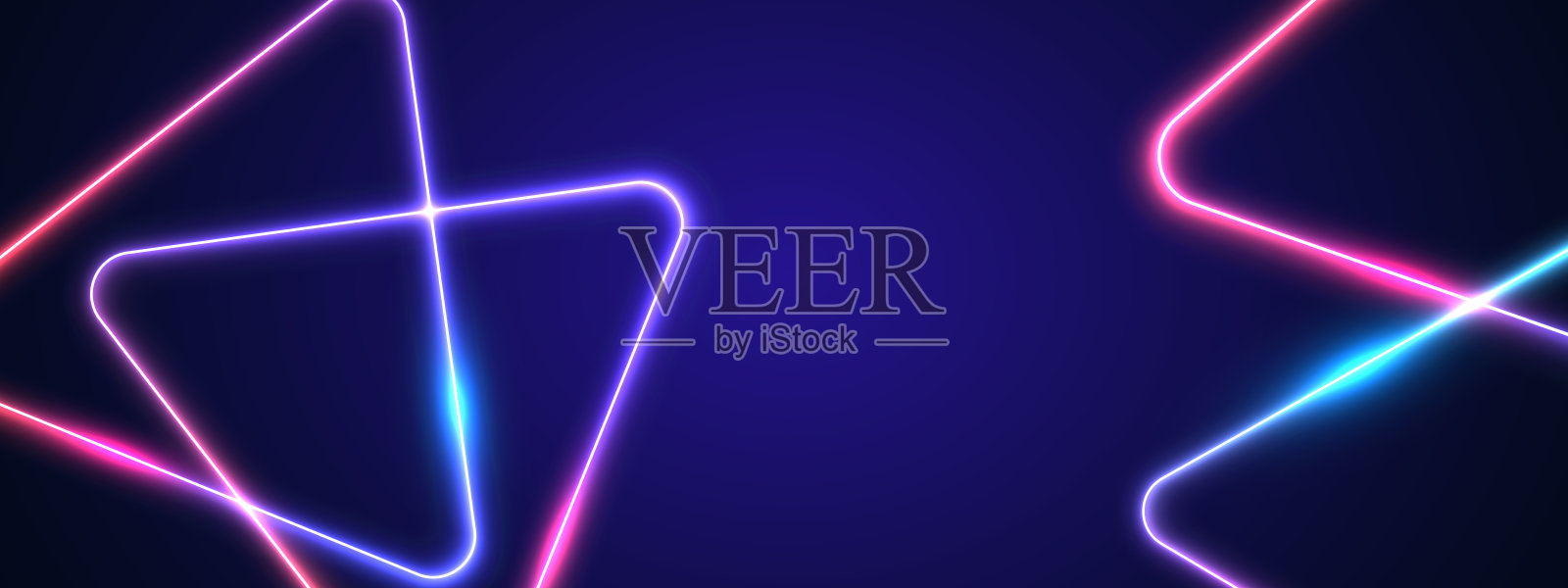 未来的背景与发光的霓虹灯插画图片素材