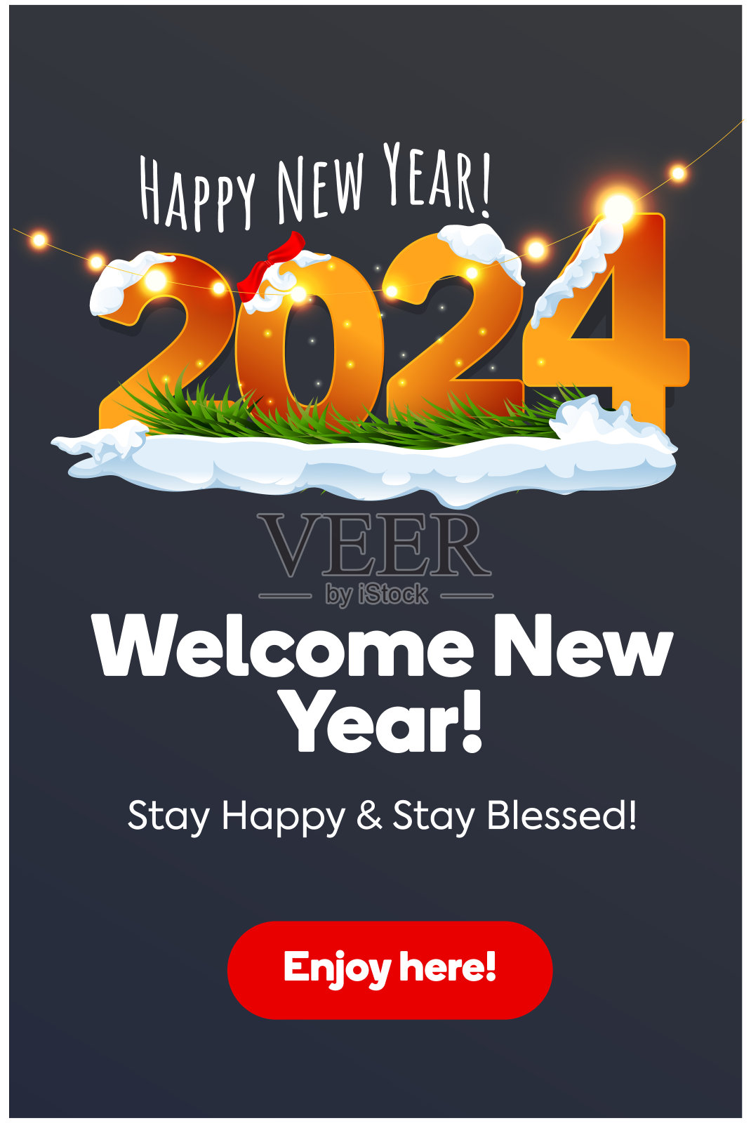 2024. 新年快乐海报庆祝横幅。2024年的旗帜庆典。2024年新年海报。新年庆祝活动。问候背景横幅标志。圣诞节的封面。矢量插图。插画图片素材