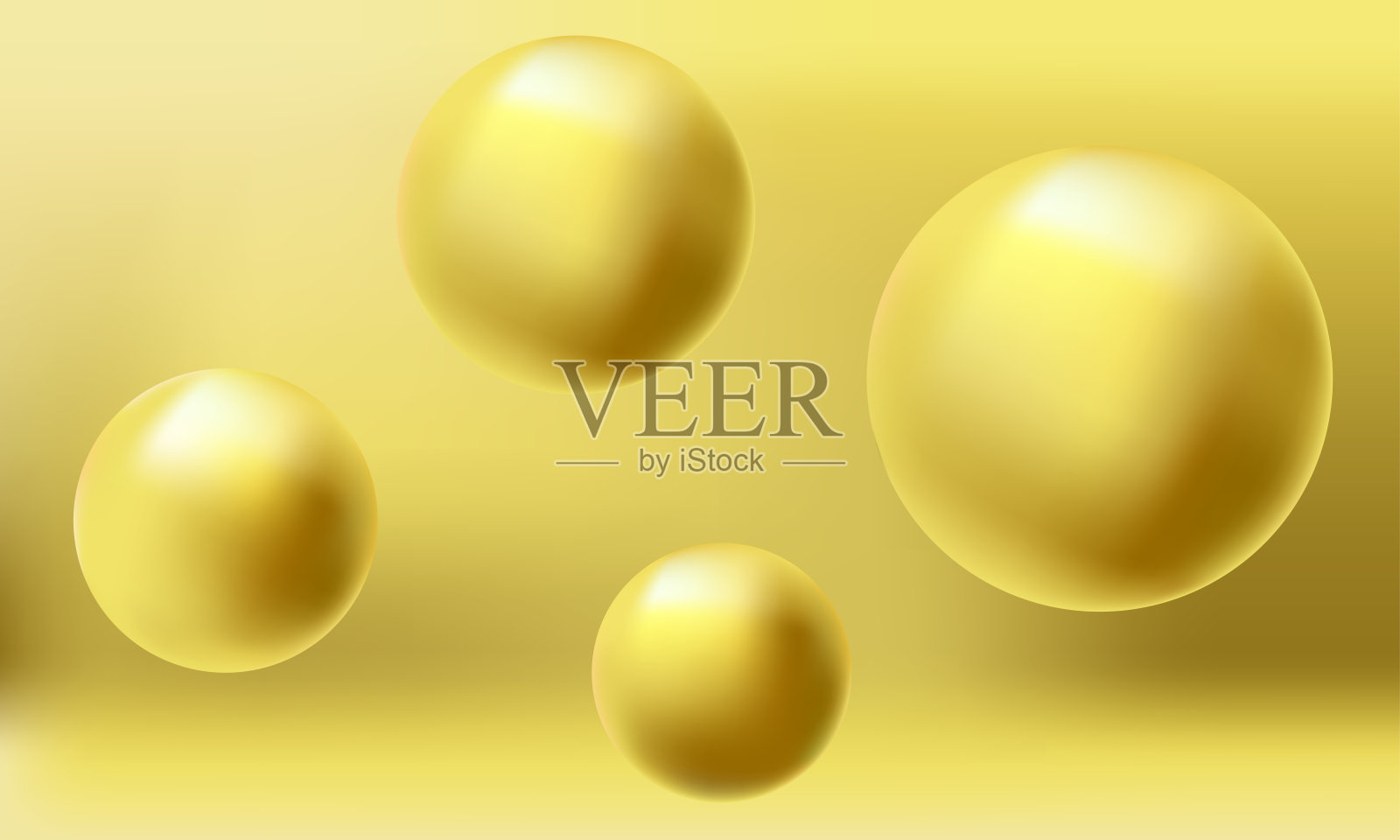 3 d演示。模型。金球金属抽象背景，几何形状。现代背景设计插画图片素材