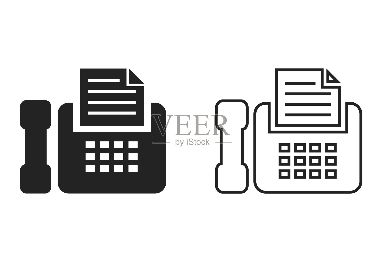 传真机图标插画图片素材