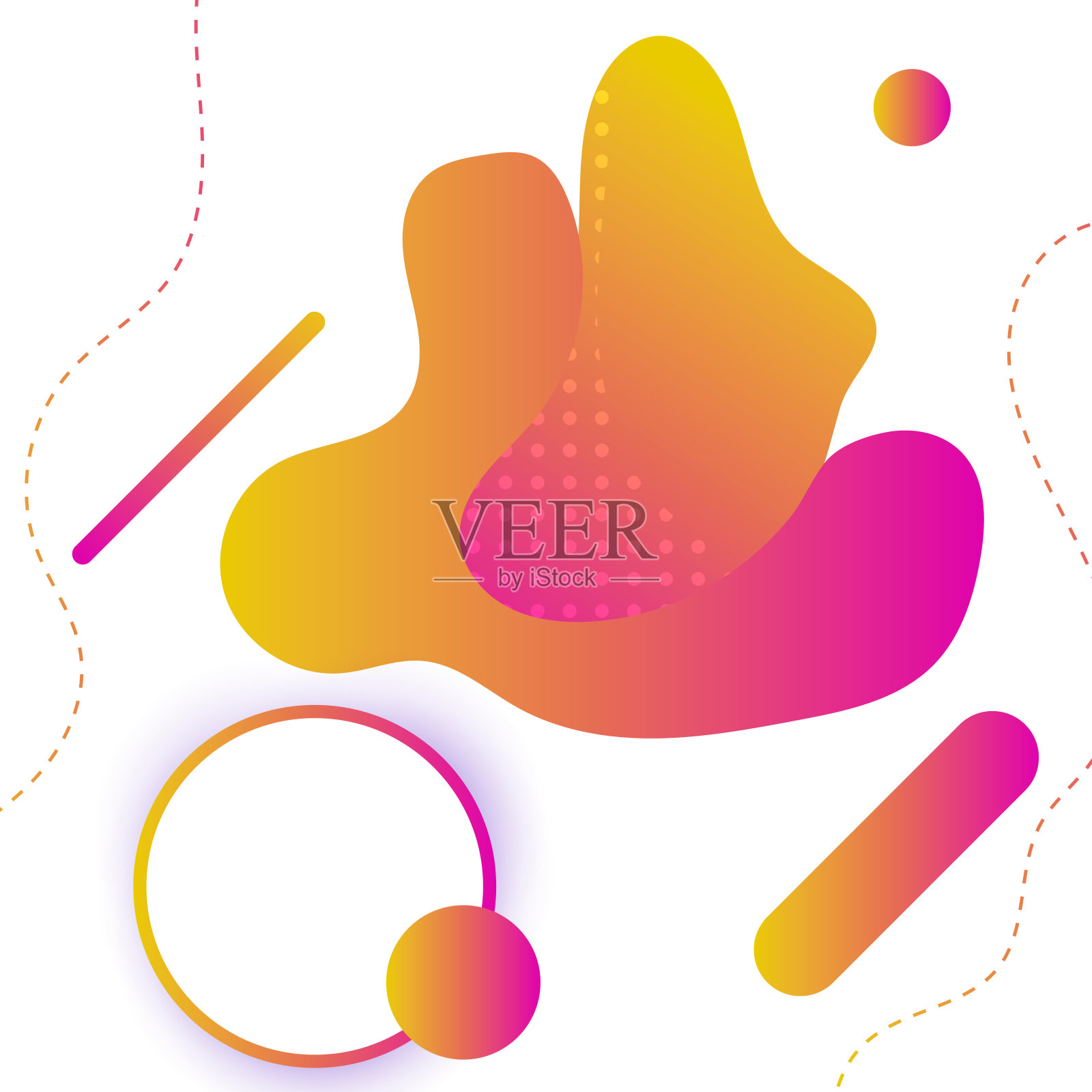 现代橙色和粉色渐变色波层液体抽象背景插画图片素材