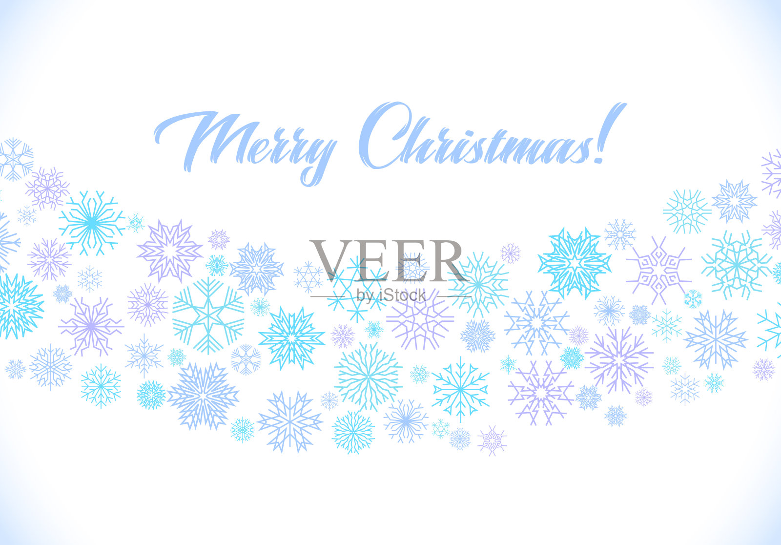 圣诞贺卡系着红色的雪花丝带，上面写着圣诞快乐。插画图片素材