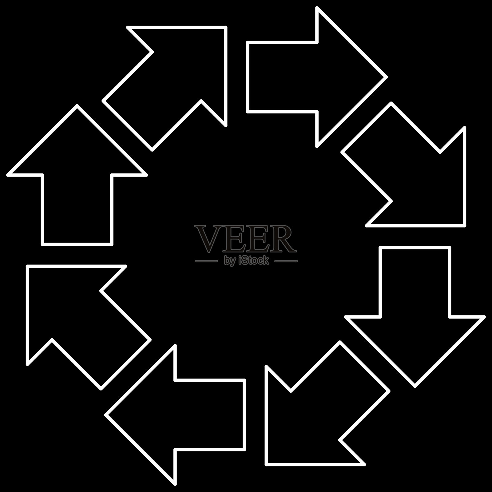 旋转圆箭头插画图片素材