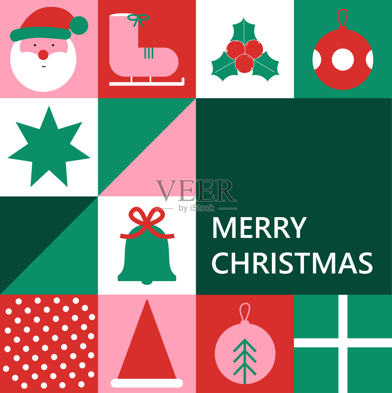 圣诞贺卡插画图片素材